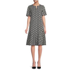 Akris Punto Geometric Textured Knee Length Dress size 10